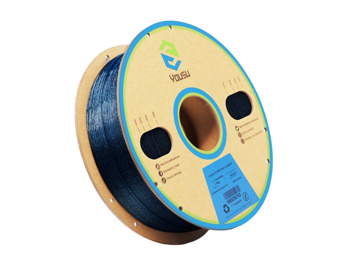 Filamento Pla Yousu De 1,75 Mm Que Brilla En La Oscuridad, Color Azul Estrellado, 1 Kg, Para Impresora 3d Fdm.