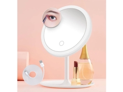 2026-espejo De Maquillaje Con Luces Linjou, 56 Led, 3 Modos De Iluminación, Batería Recargable Y Espejo De 5x