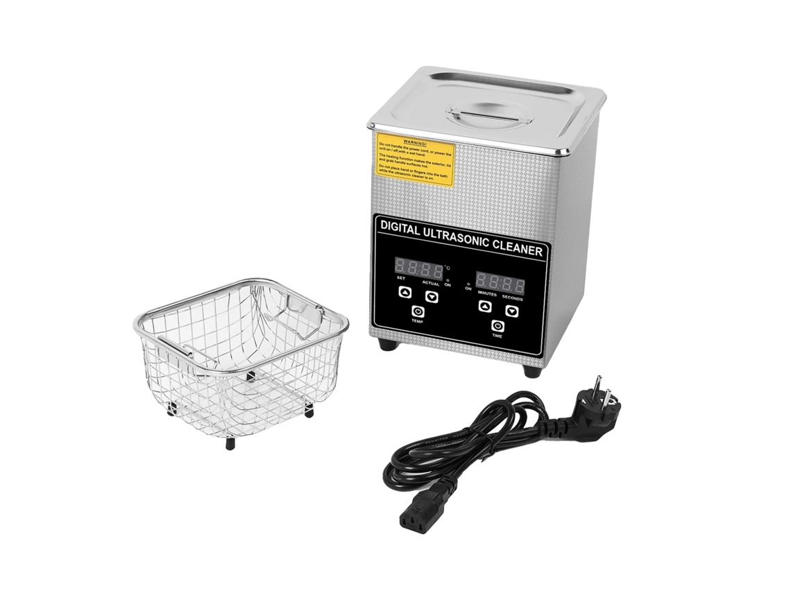 Limpieza ultrasónica, acero inoxidable, temperatura ajustable, plata, UE