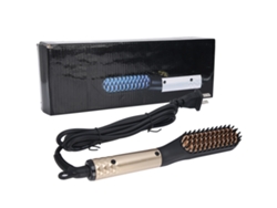 Peine Alisador De Barba Eléctrico Portátil De 110-240 V Con Enchufe Estadounidense, Revestimiento Cerámico E Iones Negativos.