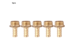 5 Conectores Macho Bsp De Latón (1/2") Para Acoplador Adaptador De Manguera Con Conexión De Púas De 10 Mm