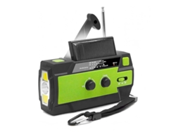 Radio de emergencia portátil multifunción para exteriores con generación de energía solar y manual