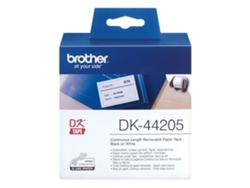 Consumible Original Brother DK44205 Cinta continua de papel térmico removible (blanca). Ancho: 62 mm. Longitud: 30,48 m