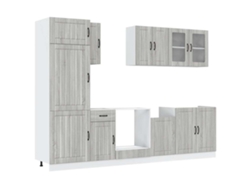 Juego de gabinetes de cocina Kalmar Sonoma Grey de 8 piezas EXCLUSIVO DE LA CASA