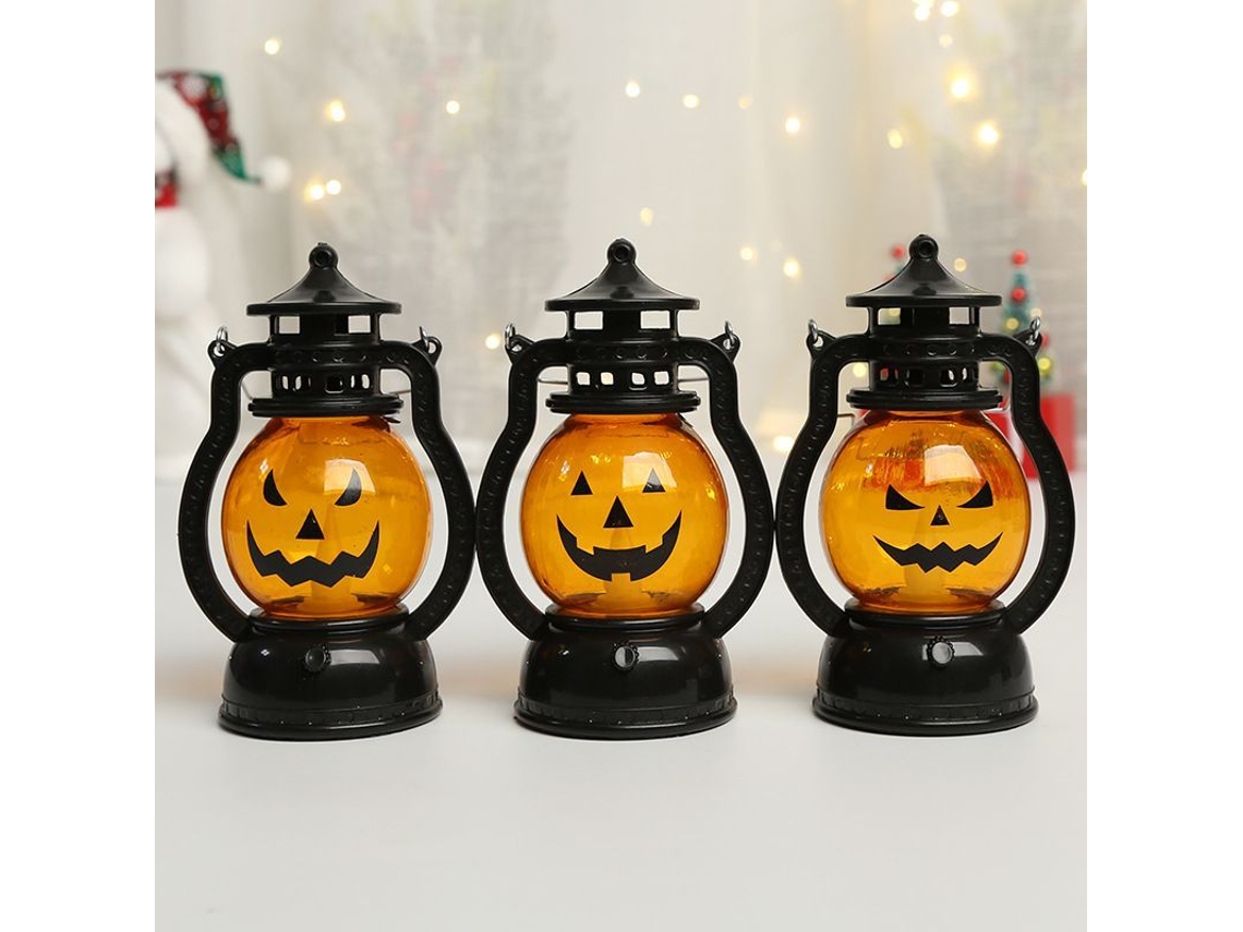 Luz De Calabaza De Halloween Con Led Y Batería Para Fiesta De Fantasmas Decoración Exterior Jardín 6 Piezas