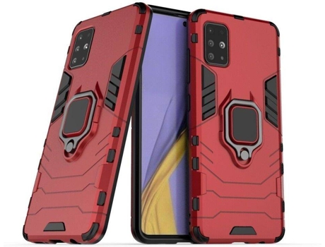 Carcasa Samsung Galaxy A71 HFS-HOUSE Kickstand Rojo