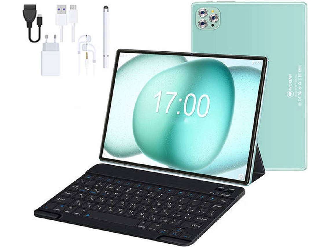 VANWIN V62 Tablet Bluetooth Teclado Funda de Cuero Auriculares Lápiz Óptico (10.1 - 64 GB - 4 GB RAM - Wi-Fi4G - Verde)