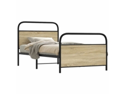 Estructura De Cama Sin Colchón 107x203 Cm Madera Roble Sonoma