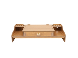 Estantería de oficina de madera (almacenamiento, soporte para monitor y portátil)
