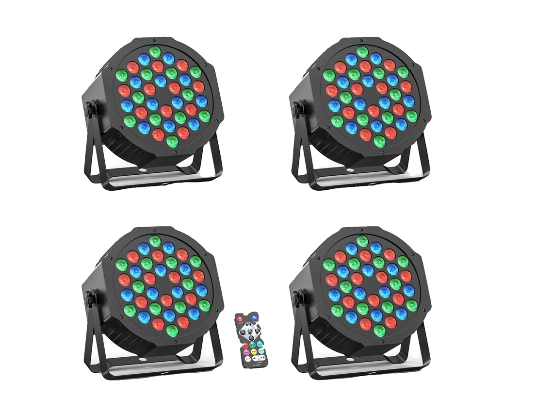 Luces PAR RGB, múltiples modos de control, diseño de bajo consumo, 4 piezas OEM