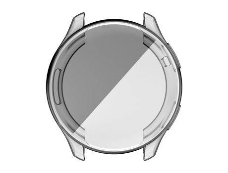 Para OnePlus Watch Estuche de reloj con galvanoplastia de TPU de cobertura total (transparente)