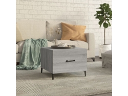 Mesa de Centro de Apoyo con Patas de Metal 50X50X40 Cm Gris Sonoma