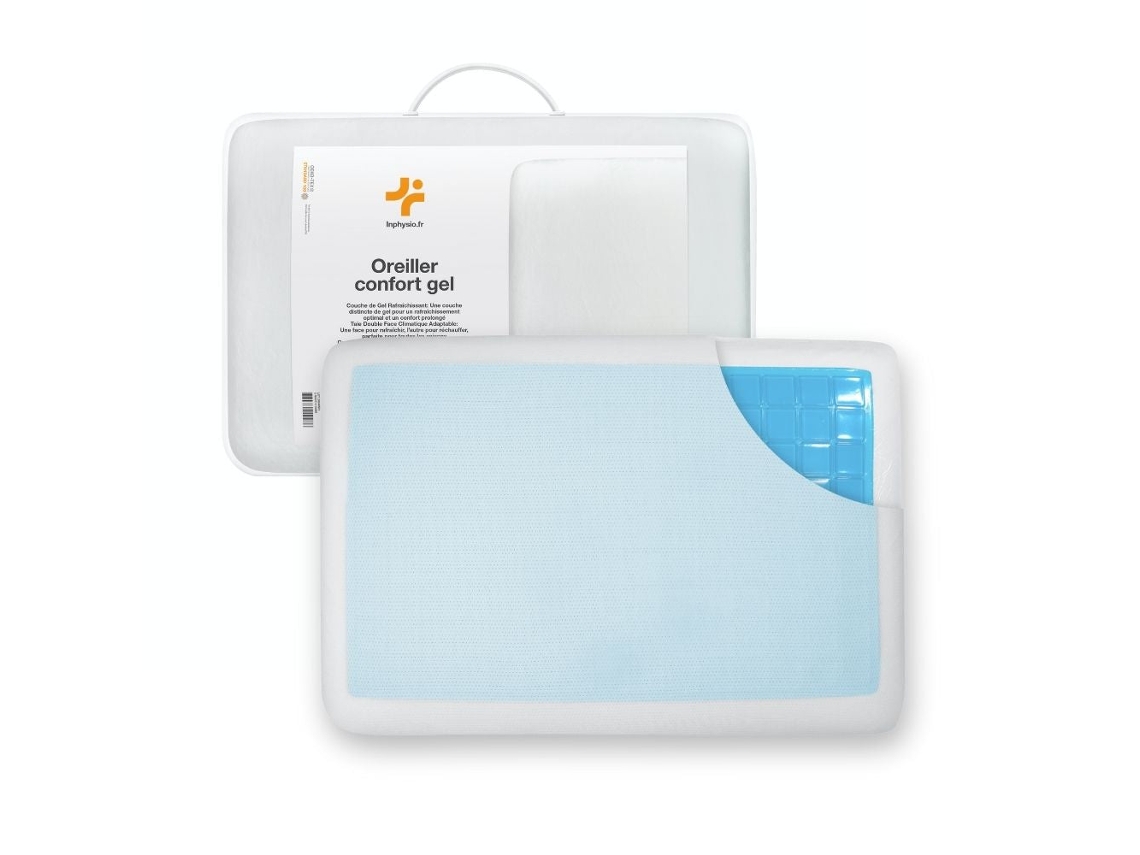 Almohada de Dormir INPHYSIO Rectangular Gel Refrescante Cara Blanco (60x40cm)