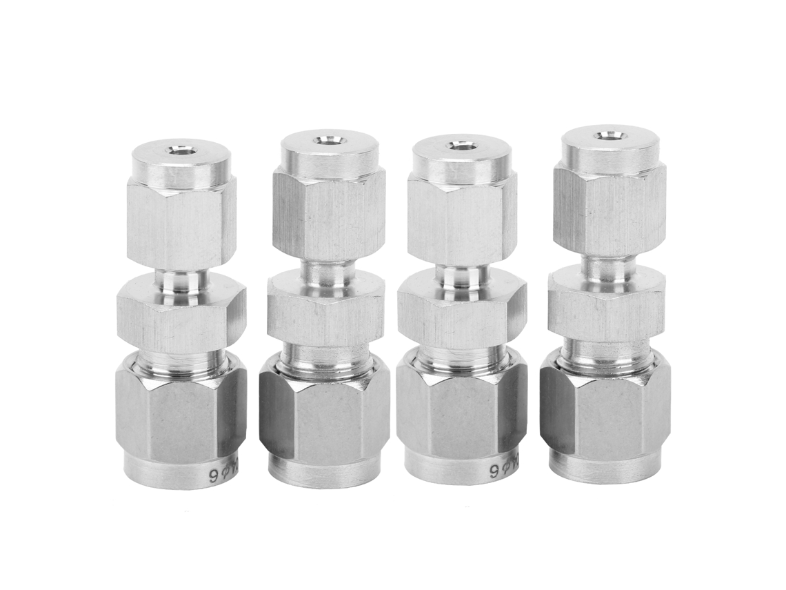 2026velora-4 Piezas Adaptador De Tubería De Compresión Acero Inoxidable 304 Unión Reductora Recta Doble Ferrula (ф3/ф6)