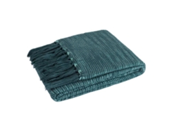 Manta Plaid Verde Oscuro Con Flecos 130x170cm Anevik
