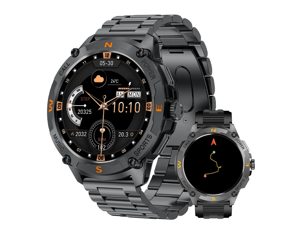 Reloj Inteligente Qw76 Con Gps, Pantalla Amoled De 1,43 Pulgadas, Bluetooth, Llamadas, Datos Meteorológicos (negro)