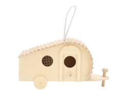 Casita Para Pájaros De Madera Con Forma De Carruaje, Hecha Por Uno Mismo, Para Decoración De Exteriores De Jardín.