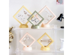 2026-porta Joyas Caja Suspendida De Película Pe Rack Transparente Acrílico Almacenamiento Aretes 11*11 Cm Amarillo