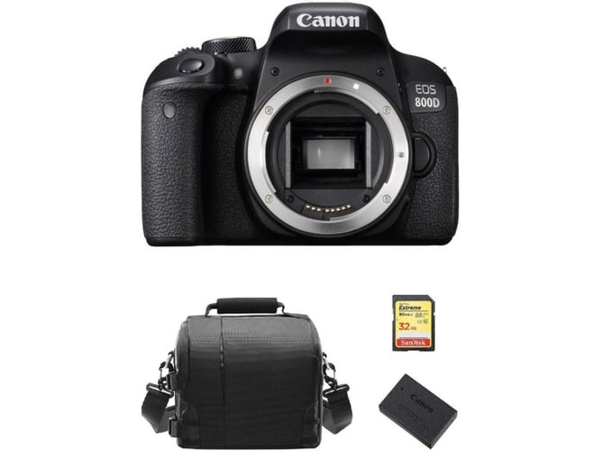 Kit Cámara Réflex CANON EOS 800D + SD de 32GB + Bolsa + LP-E17