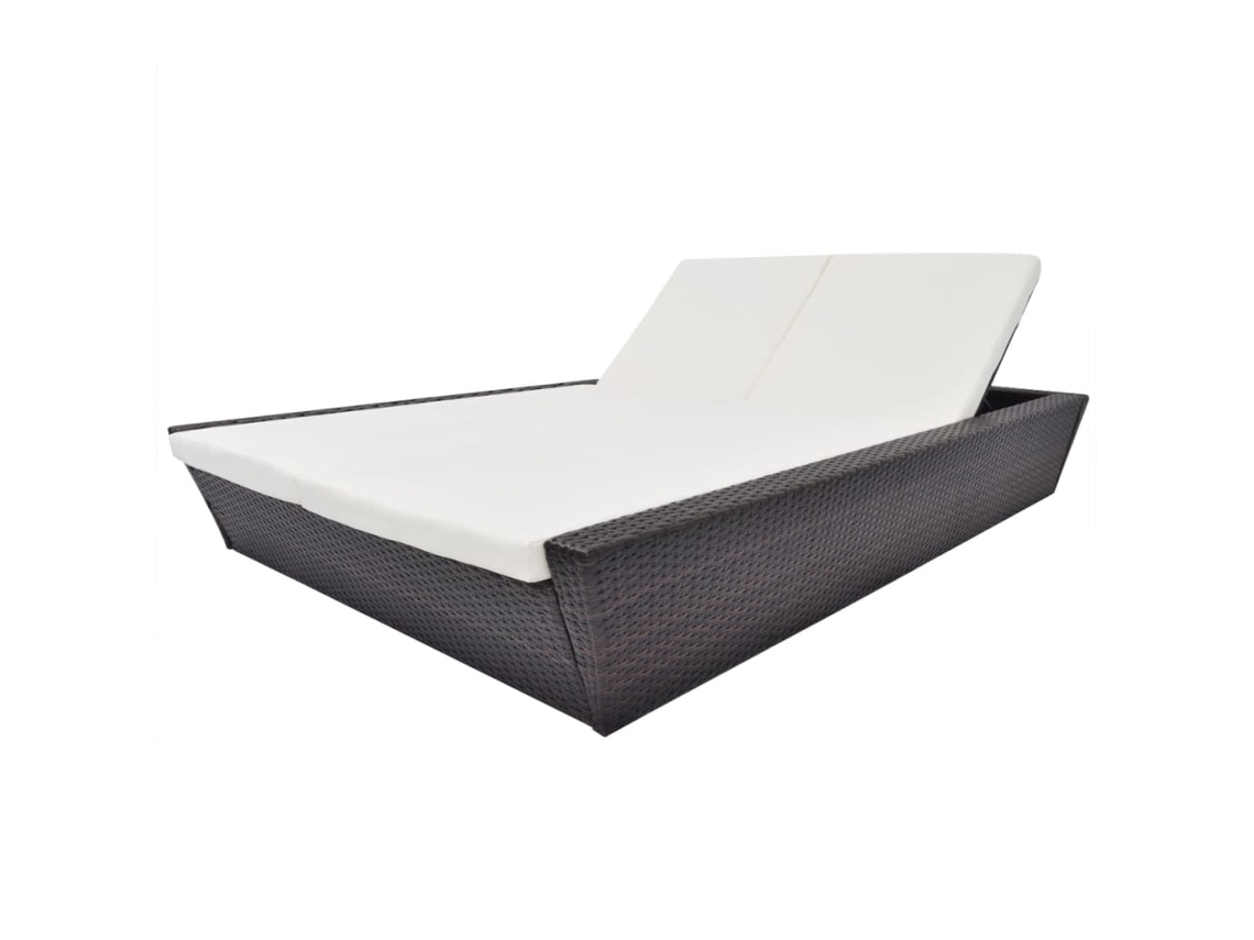 Tumbona VIDAXL Marrón Poli Ratán (197x140x180 cm)