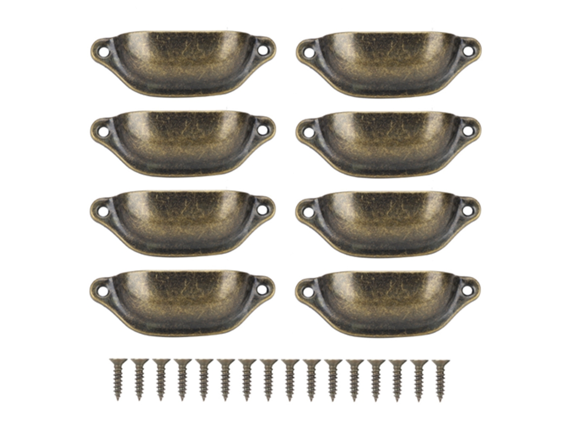 Tirador Semicircular Para Muebles, Estilo Chino, Color Verde Bronce, Para Cajones, Armarios Y Librerías.