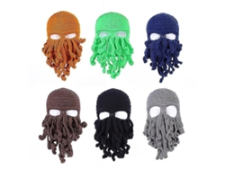 2026-gorro De Pulpo Hecho A Mano De Lana Para Invierno Con Máscara Cómodo Y Caliente Para Deportes Al Aire Libre Unisex