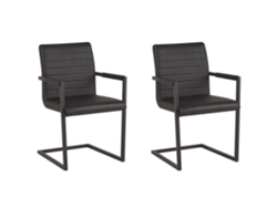 Cadeiras estofadas para sala de jantar BELIANI Buford de Pele sintética Preto 52x54x87