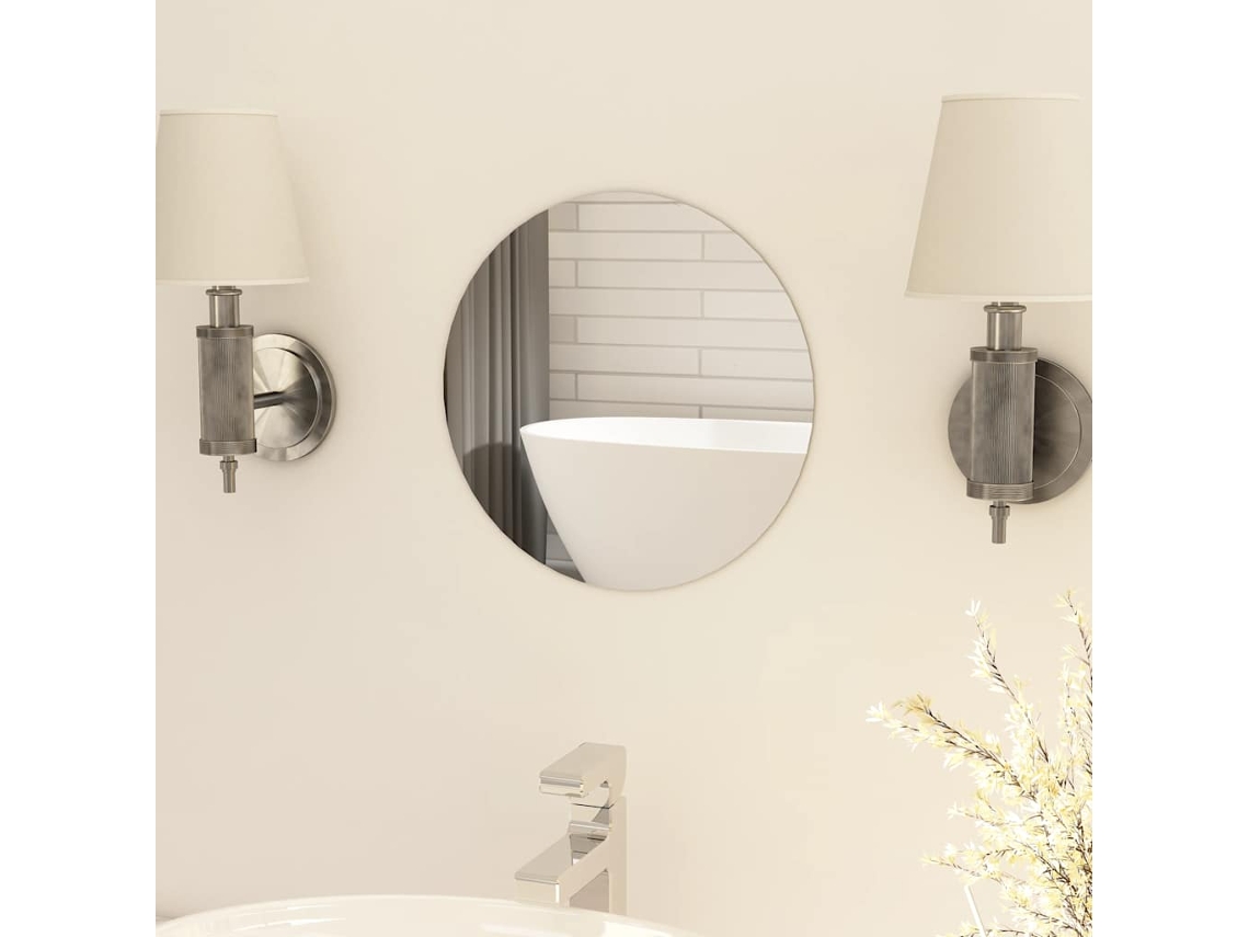 Espejo redondo sin marco de 30 cm de cristal DKD HOME DECOR