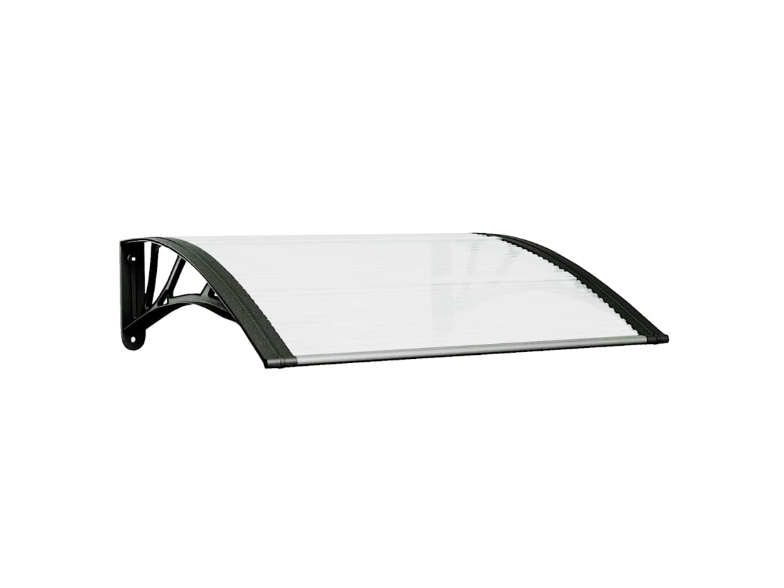 Maison Exclusive - Marquesina Puerta Policarbonato Negro Y Transparente 80x75 Cm