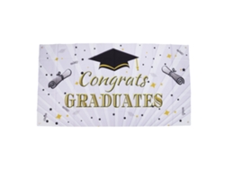 HYMNORA Banderola Graduación Aprox 71x38 Poliéster Duradero Color Fijo 4 Ojales Felicitaciones Graduado