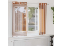 Cortinas De Gasa Con Ojales 2 Uds Terracota