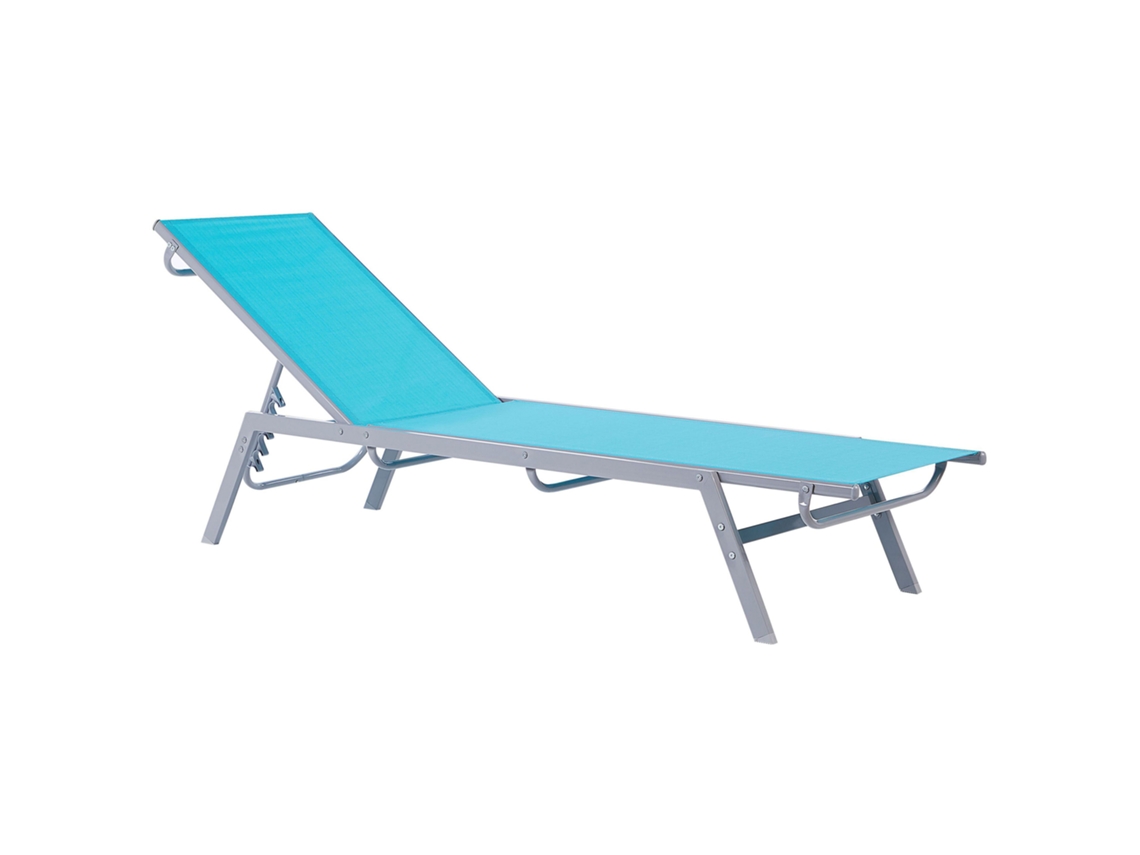 Moderna tumbona de jardín ajustable BELIANI Noli de Acero Azul 53x197x96