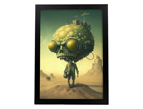 NACNIC Poster Calavera En Estilo Surrealismo Cinematográfico Ilustraciones Y Grabados De Historieta Abstracta Y Artística A3 Marcos Negros