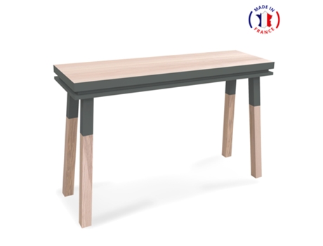 Consola Rectangular MON PETIT MEUBLE FRANÇAIS (Gris Chocolate Tanis - Madera - 140 x 90 x 45 cm)