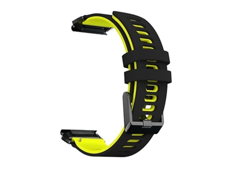 Correa para Garmin Fenix 7 Correa de reloj de liberación rápida de silicona bicolor negro amarillo VENISYMLIS