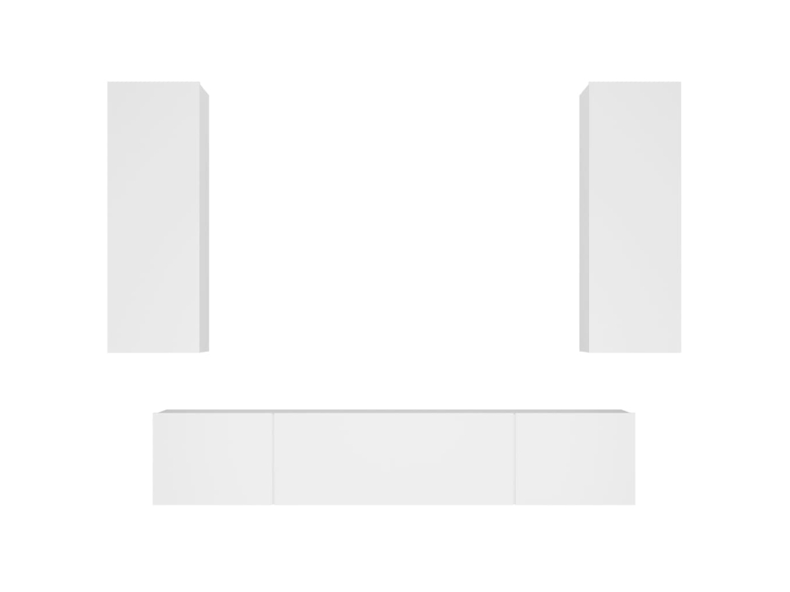 Maison Exclusive - Set De Muebles Para Tv 4 Piezas Madera Contrachapada Blanco
