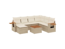 Maison Exclusive - Juego De Sofás De Jardín Con Cojines Beige 8 Pzas Ratán Pe