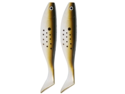Danu26-2pcs Cebo Artificial De Pesca Suave Vívido En Forma De Pez Accesorio Falso Marrón