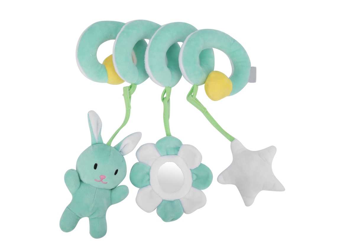 Juguete Colgante Para Cochecitos, Peluche En Espiral Con Sonido, Para Bebés Menores De 3 Años, Verde.