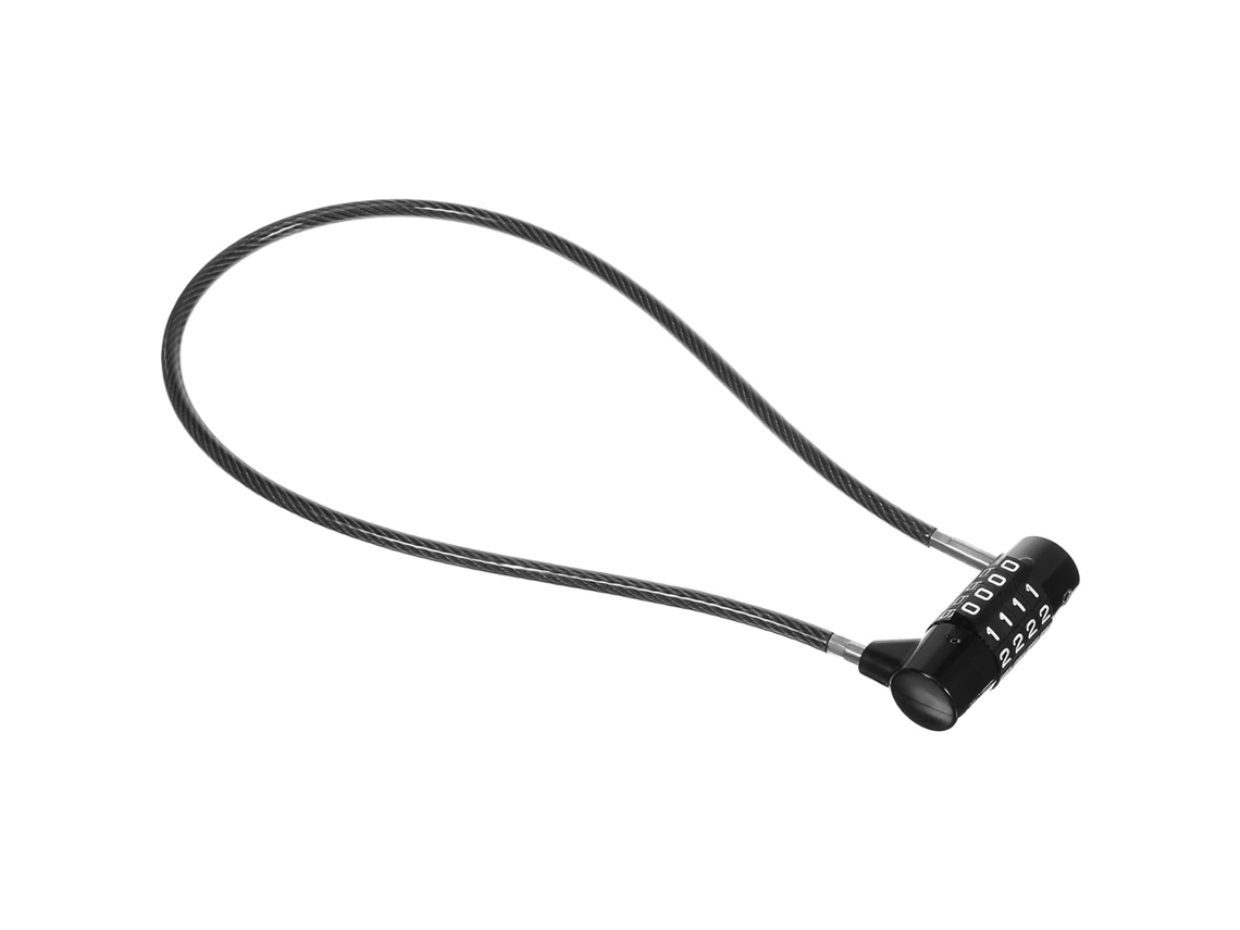 Candado De Combinación De 4 Dígitos Con Cable Antirrobo De Aleación De Zinc De Alta Resistencia Para Armarios Y Puertas.