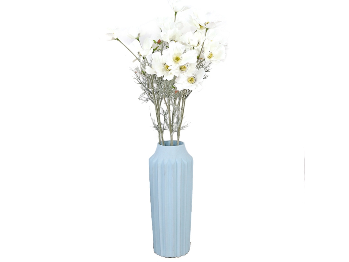 TRUYUETY Flor Artificial Cosmos Bipinata Buquê Para Decoração De Interiores (branco)