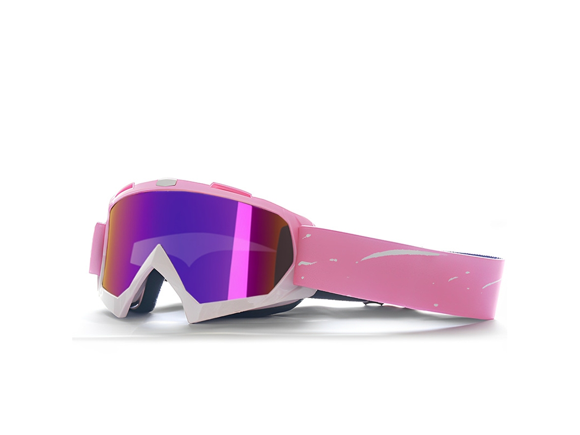 Gafas deportivas Csyy HD para ciclismo, esquí y deportes al aire libre (montura rosa y blanca, lentes tintadas)