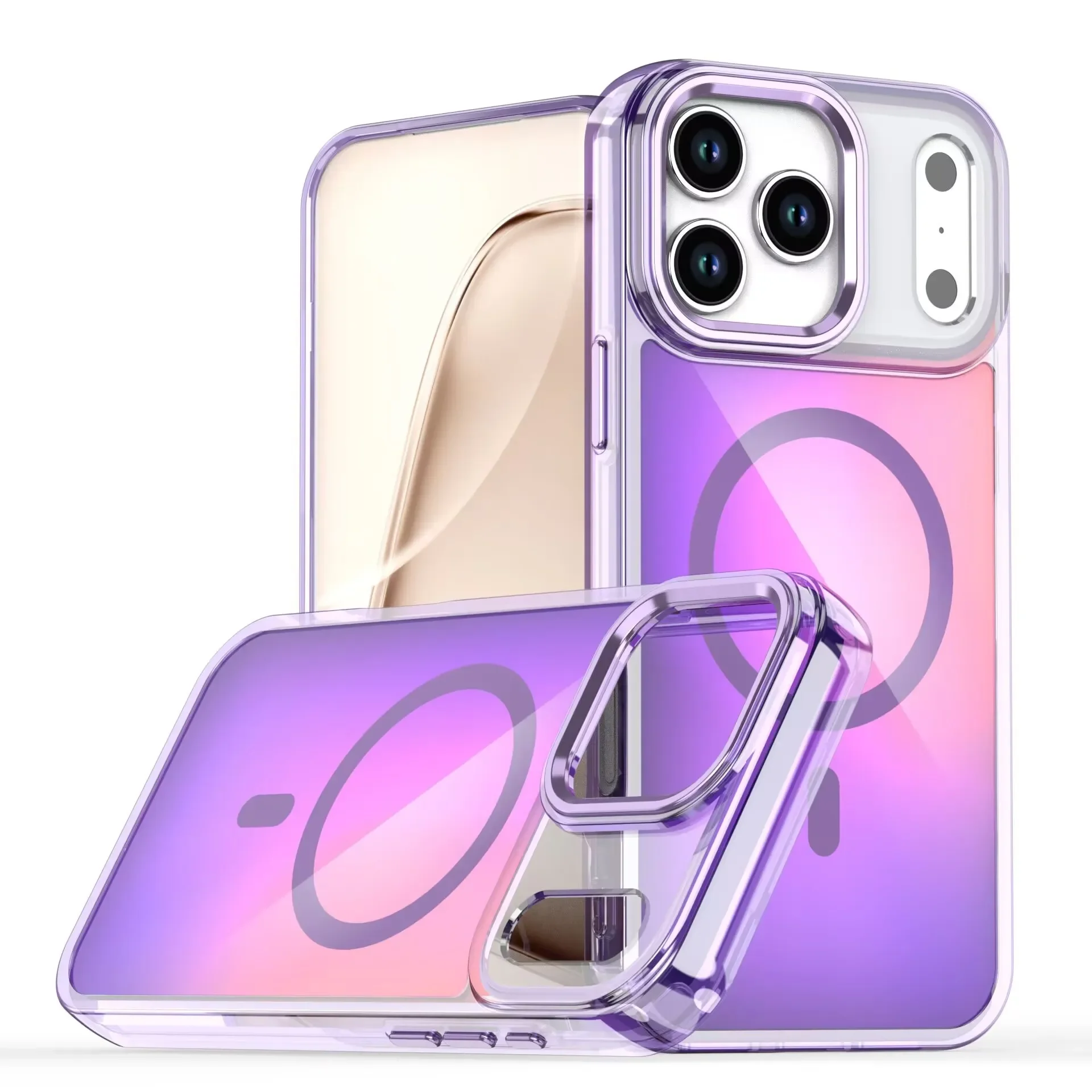 (iphone 17, Morado) Funda Magsafe Para Iphone, Compatible Con Carga Inalámbrica, Evita La Decoloración Y El Desgaste.