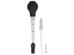 Aplicador de salsa de barbacoa con pincel y aguja para condimentar, ideal para rociar con aceite y salsa.