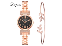 Reloj De Cuarzo Para Mujer Con Brazalete De Aleación Y Diamantes De Imitación, Estilo Moderno.