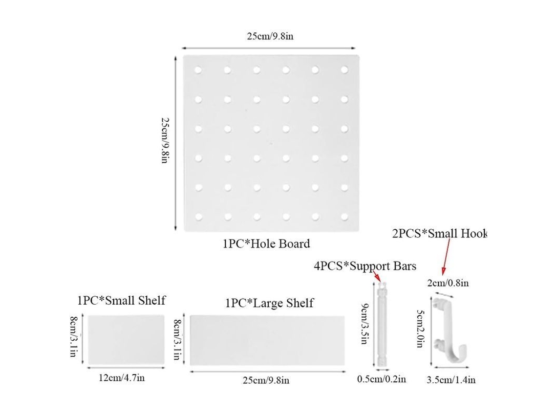 2026-kit De Estante De Pared Plástico Perforado Sin Taladrar Para Hogar Cocina Baño Oficina Blanco
