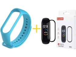 Correa + Protector Xiaomi Mi Band 5 KUCHI Silicona (Azul Claro)