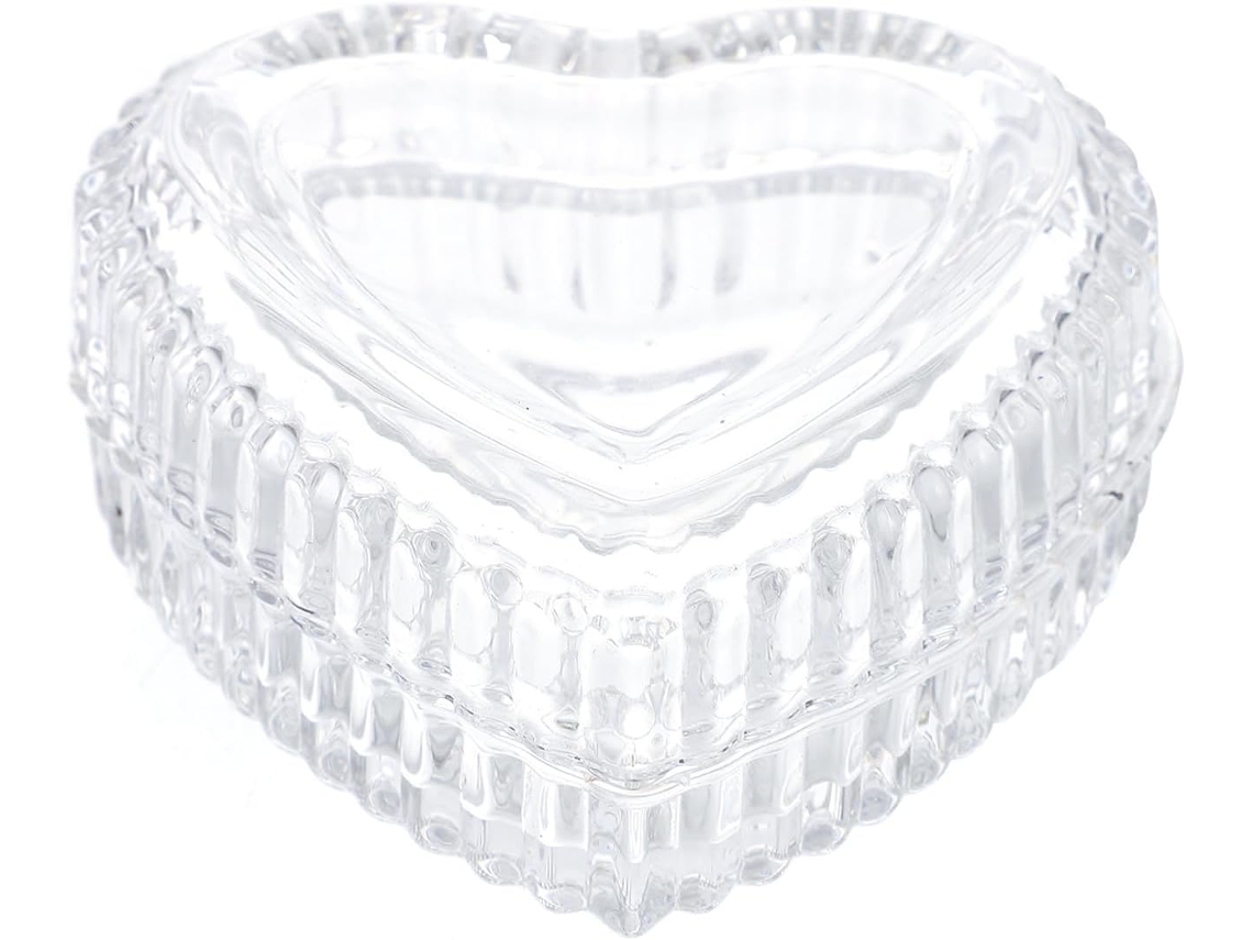 Almacenamiento Vidrio Forma Corazón Elegante Estilo Retro Decoración Oficina Hogar Contenedor Joyas