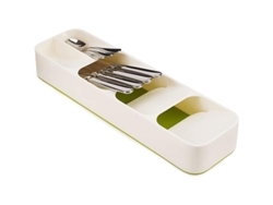 Omni-bandeja De Cubiertos Para Cajón Cocina 2 Compartimentos Plástico Bpa Free Organizador Anti-deslizante 15.6x4.33x2.25 Pulgadas Blanco