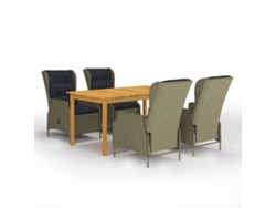 Juego de comedor de jardín marrón de 5 piezas DKD Home Decor